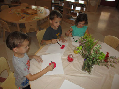 Students painting