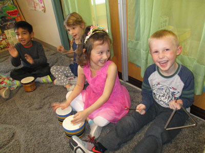 Students making music